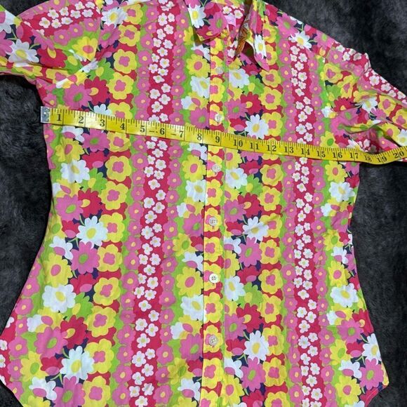 Lilly Pulitzer Y2K 6 Fitted Lightweight Long Sleeve ButtonUp Multicolor Shirt - Picture 7 of 12
